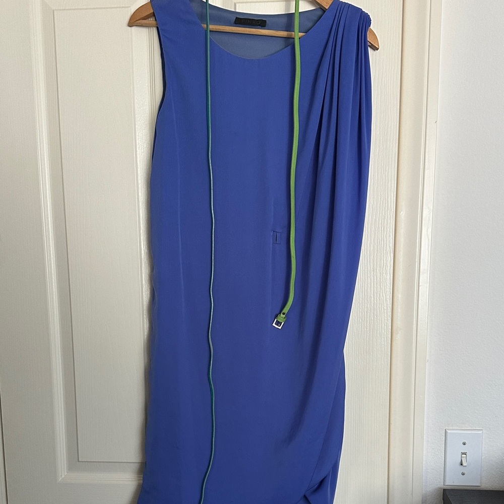 Pinko One Shoulder Blue Dress